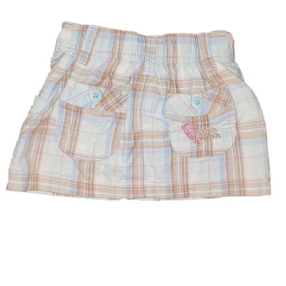 𝅺oshkosh BGOSH Light Blue and Brown Plaid Skort - Picture 2 of 3